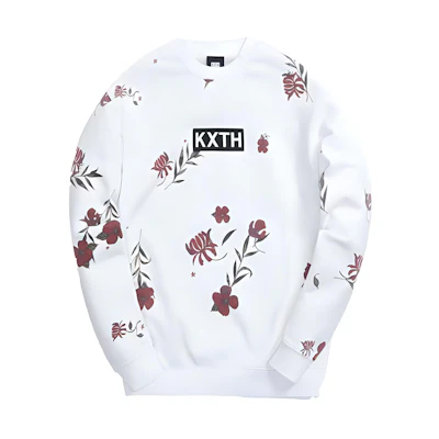 KITH Unisex White Crewneck Graphic Logo Long Sleeve Sweatshirt KH2703-101