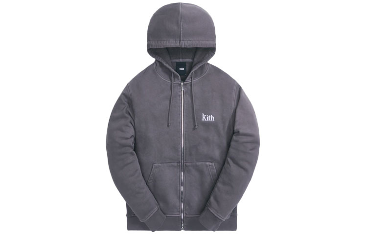 KITH Unisex Zip-Up Hoodie Jacket - Gray KH2616-503