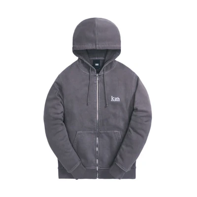 KITH Unisex Zip-Up Hoodie Jacket - Gray KH2616-503