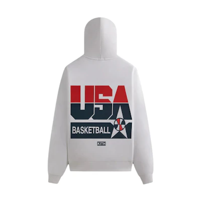 KITH USA Basketball SS24 Nelson Retro Pullover Hoodie White Retro Style KHM032497-101