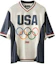 Order KITH USA Basketball SS24 Team Logo V-Neck T-Shirt Unisex Biru Putih 11225