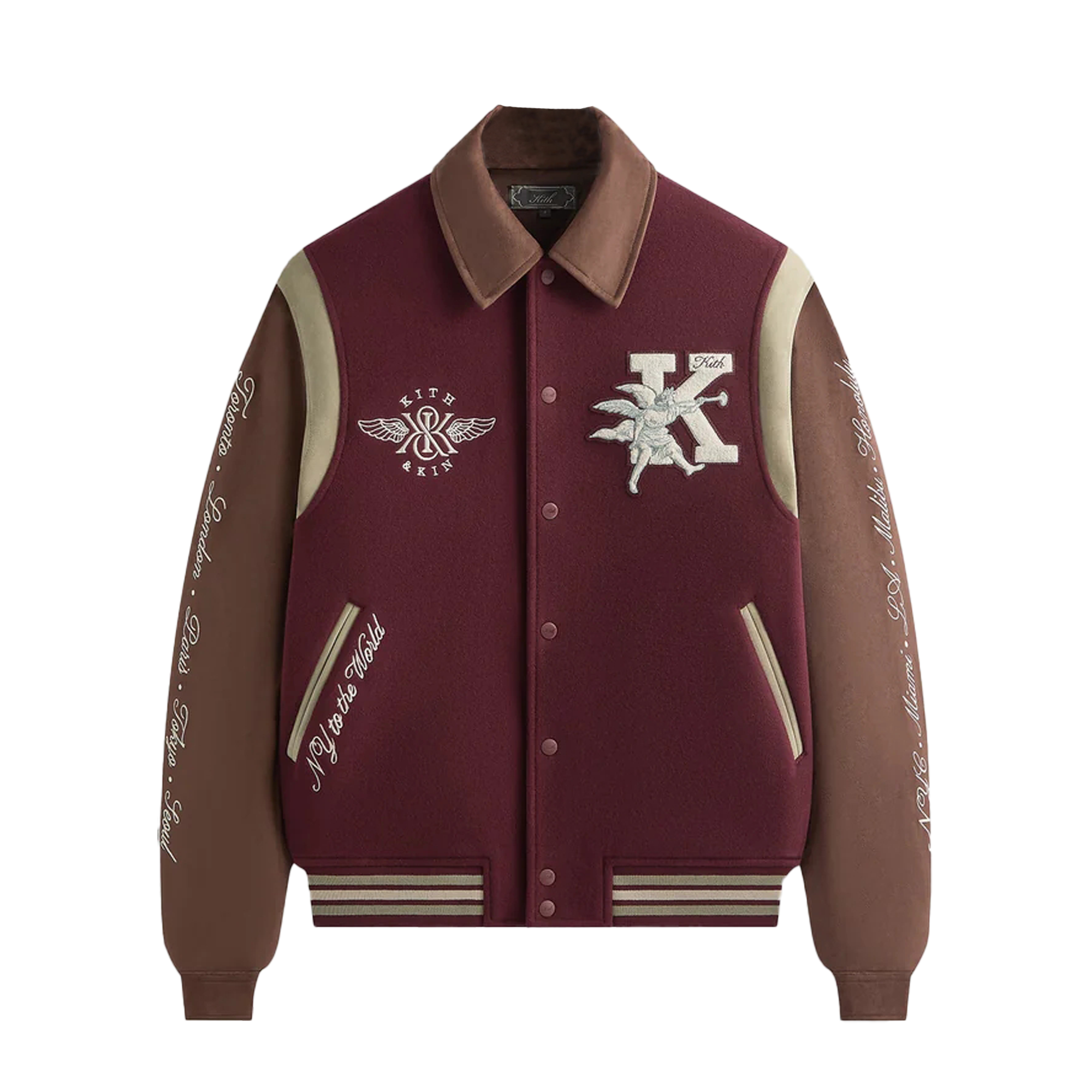 KITH Varsity Fashion Collared Button-Up Long Sleeve Jacket -  KHM010843-601