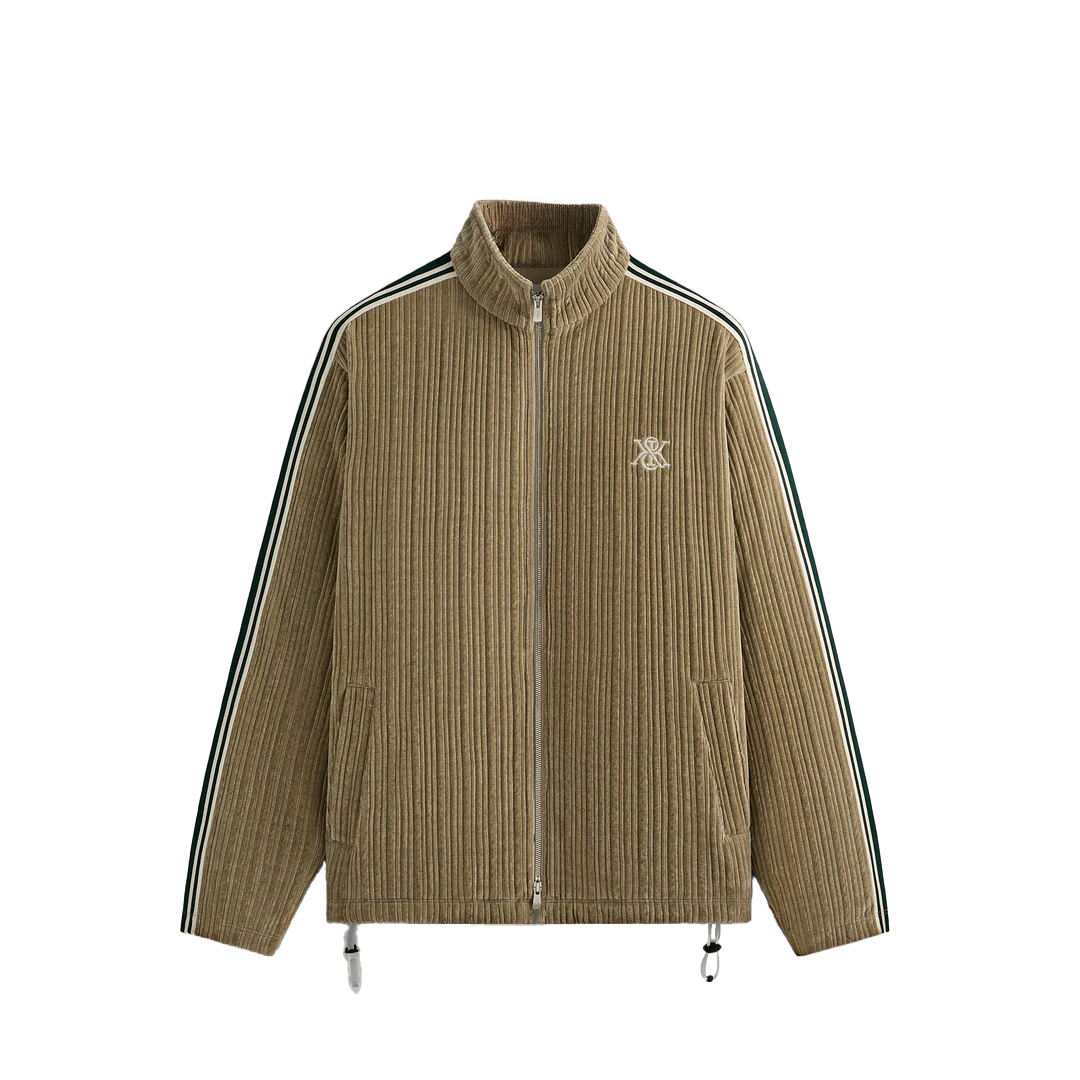 KITH Velvet Cord Ali Full-Zip Striped Jacket Light Yellow - Winter 2024 KHM010578-249