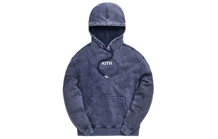 KITH Williams III Crystal Wash Fleece Navy Unisex Crewneck KH2429-102