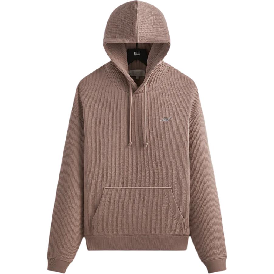 KITH Williams III Pink Logo Embroidered Pullover Hoodie for Men KHM031813-688