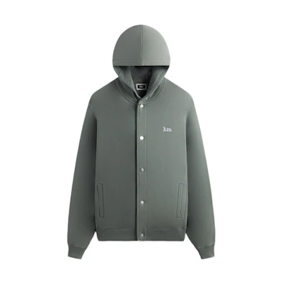 KITH Williams VI Oversized Hoodie Button Jacket Unisex Gray Green khm031899-307