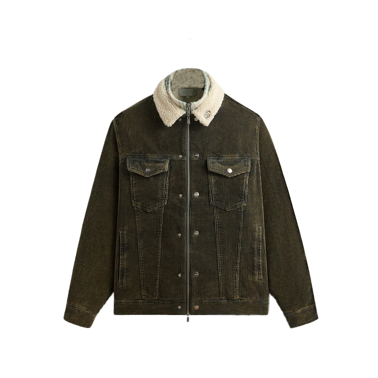 KITH Winter 2024 Corduroy Sherpa Jacket Green KHM010746-178