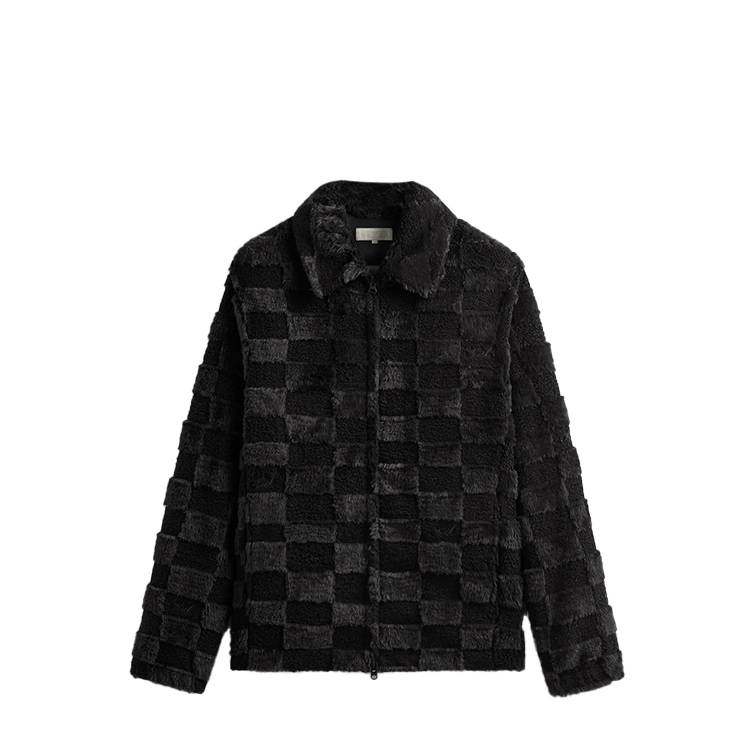KITH Winter 2024 Lloyd Checkered Collar Jacket Black Fashion KHM010657-001