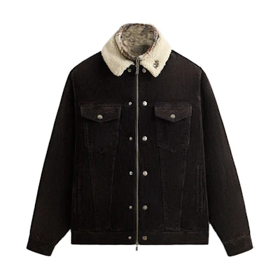 KITH Winter 2024 Washed Corduroy Zip Jacket Brown Long Sleeve Outerwear KHM010746-432