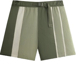 KITH Wrinkle Nylon Colorblock Mid-Rise Casual Shorts Green - Fashion. khm060569-391 KITH Wrinkle Nylon Colorblock Mid-Rise Casual Shorts Green - Fashion. khm060569-391
