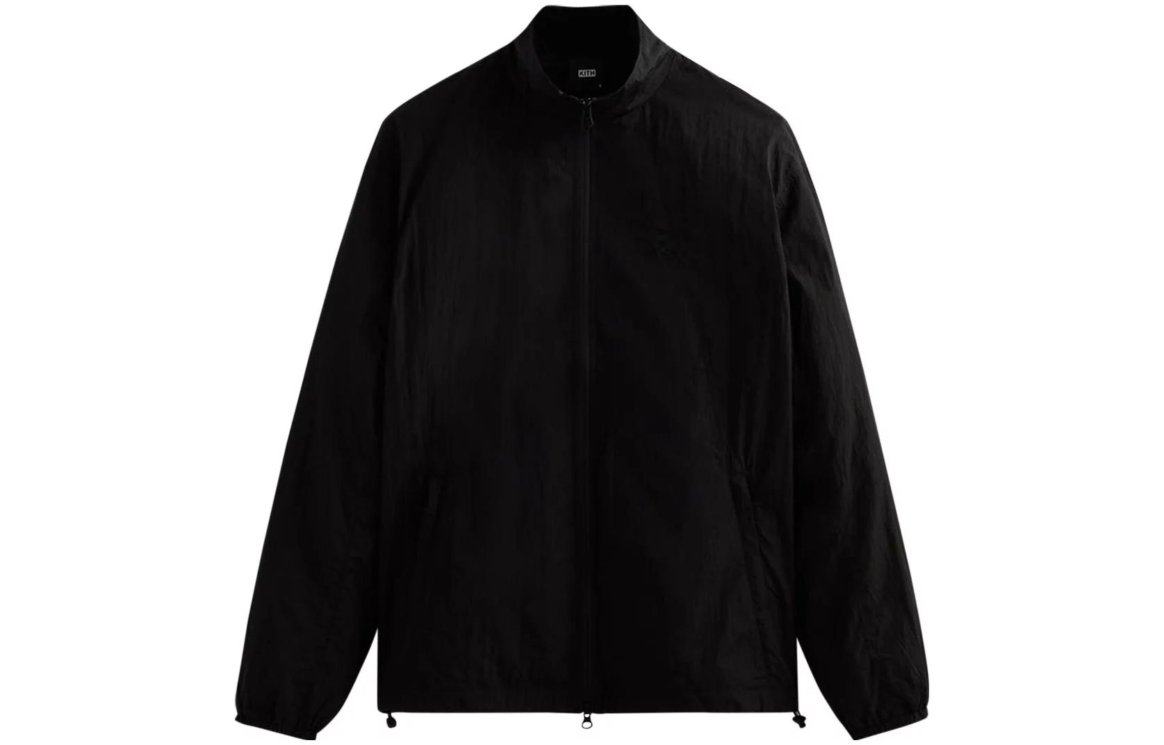 KITH Wrinkle Nylon Windsor Panelled Track Jacket Black Zip-Up Jacket KHM010171-001