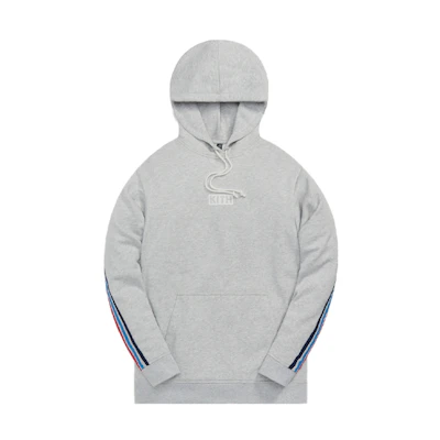KITH adidas Hoodie Light Heather Grey Striped Unisex Pullover Grey AAH47917
