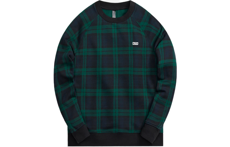 KITH adidas Terrex Blackwatch Plaid Crewneck Sweatshirt Black Green AAH47922