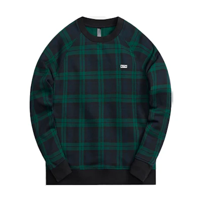 KITH adidas Terrex Blackwatch Plaid Crewneck Sweatshirt Black Green AAH47922