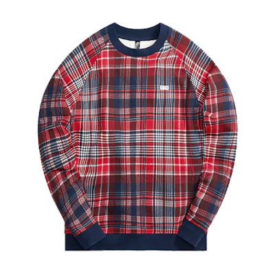 KITH adidas Terrex Crewneck Red Plaid Logo Sweatshirt Red/Blue () AAHF0707