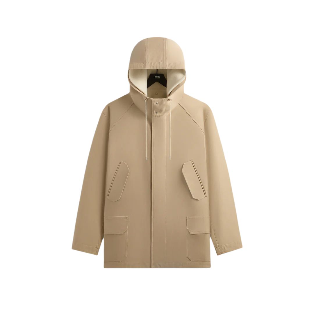 KITH Auralee FW24 Retro Hoodie Jacket White Pepper Color A24AB02AK-210