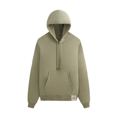 KITH Auralee FW24 Smooth Soft Hoodie Seagrass Green Outdoor Casualwear A24AP10AK-4009