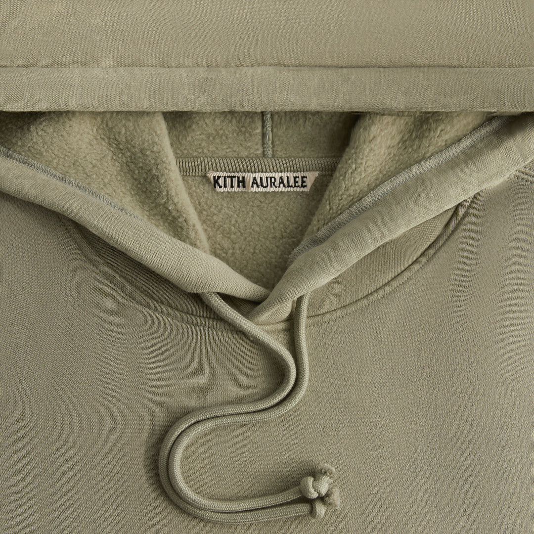 KITH Auralee FW24 Smooth Soft Hoodie Seagrass Green Outdoor Casualwear A24AP10AK-4009 圖 4