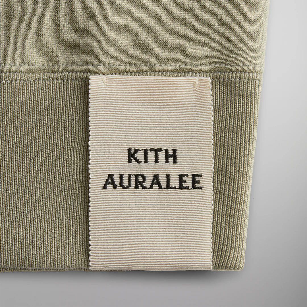 KITH Auralee FW24 Smooth Soft Hoodie Seagrass Green Outdoor Casualwear A24AP10AK-4009 圖 5