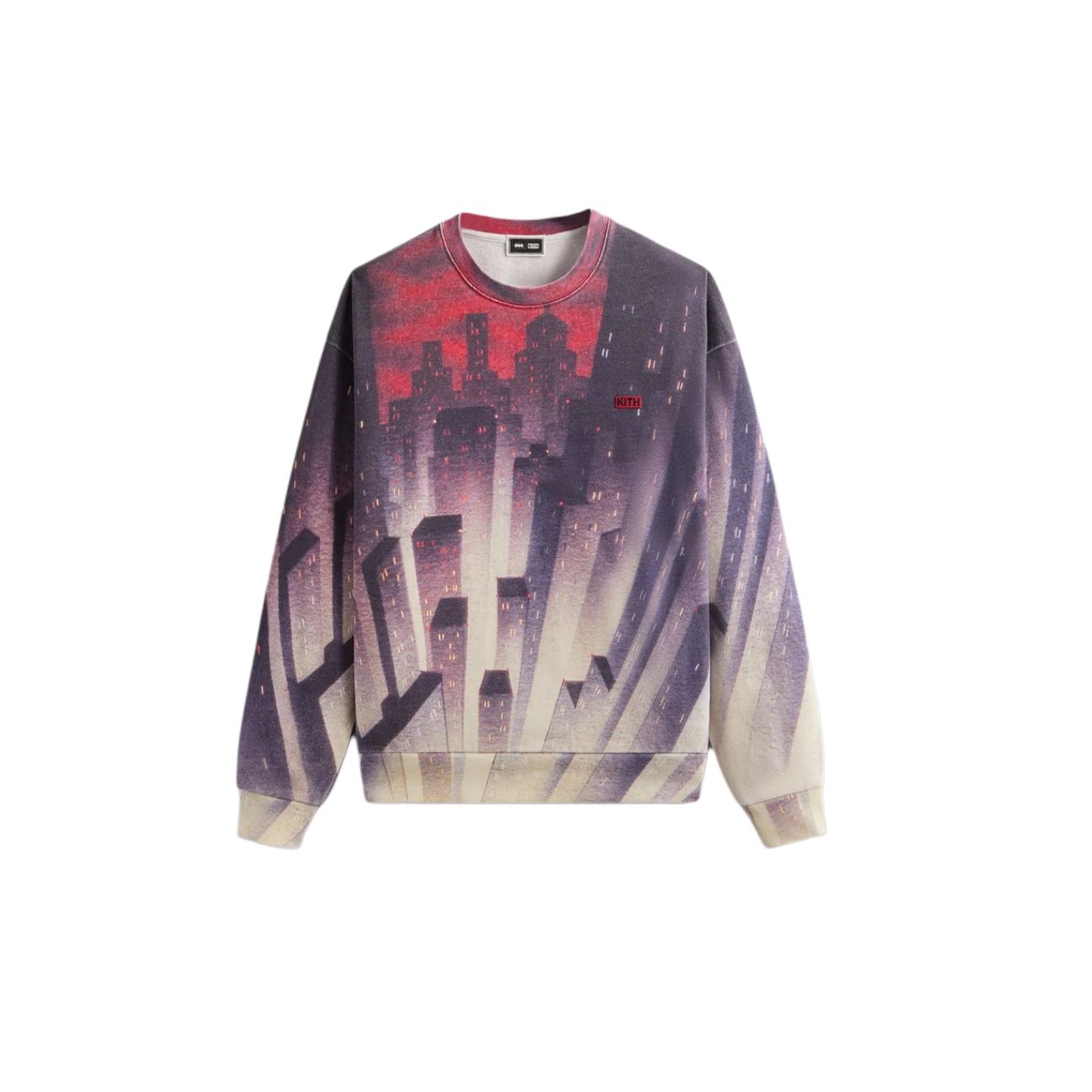 KITH Batman FW24 Animated City Vintage Nelson Crewneck Sweatshirt Men KHM032785-620