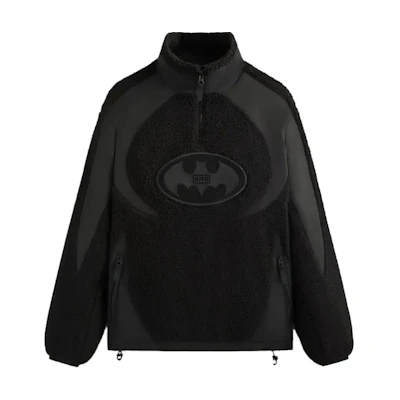 KITH BATMAN FW24 Black Cozy Patchwork High-Neck Sweatshirt KHM010708-001