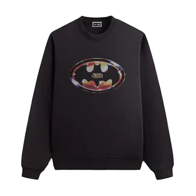 KITH BATMAN FW24 Black Oversized Crewneck Sweatshirt KHM032796-001