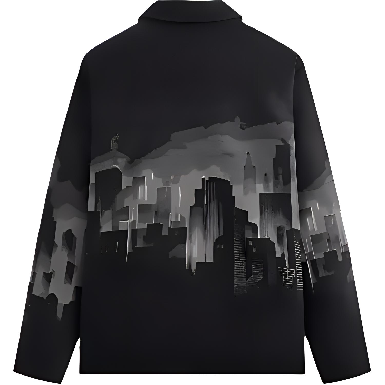 Lookbook KITH x BATMAN FW24 ブラック プリント シャツ ジャケット - スタイリッシュ & 快適 KHM010706-001