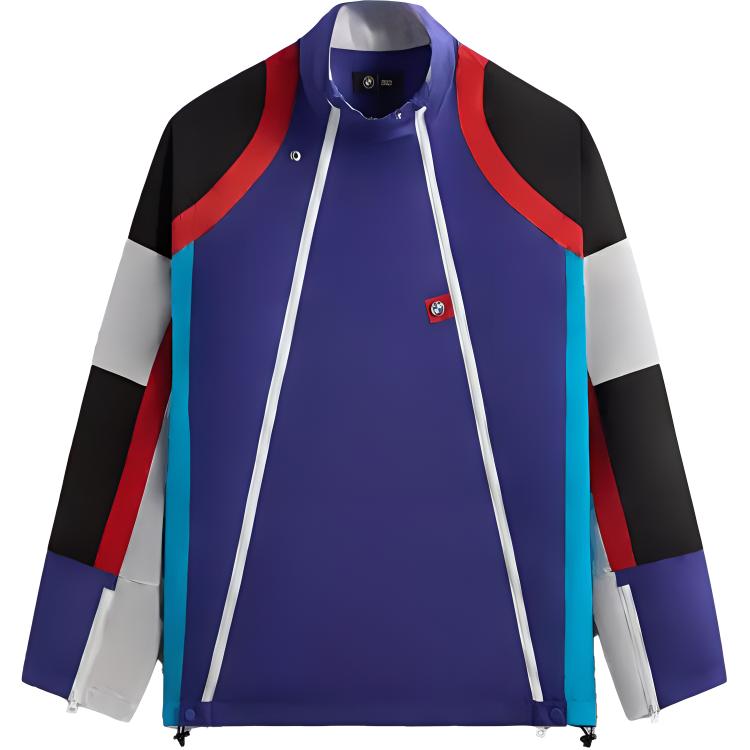 KITH BMW Purple Colorblock Sweatshirt Casual Relaxed Fit Fashion KHM010735-5001