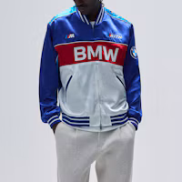 Shop KITH x BMW 紀念款Logo摩托外套白藍色 時尚舒適穿搭 KHM010734-5001