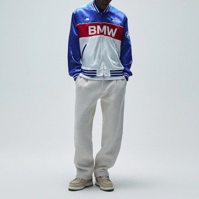 KITH x BMW Souvenir Logo Moto Jacket White Blue Fashionable Comfortwear KHM010734-5001 Purchase KITH x BMW Souvenir Logo Moto Jacket White Blue Fashionable Comfortwear KHM010734-5001
