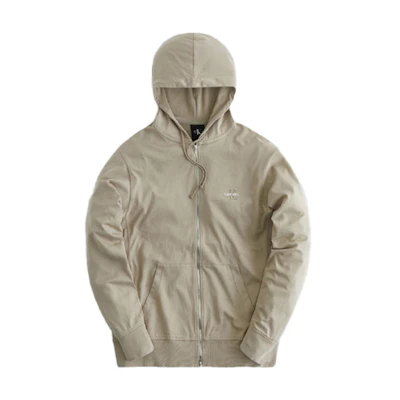 KITH Calvin Klein Williams I Zip Up Hoodie Brown Unisex Logo Embroidered Jacket KHM030283-304