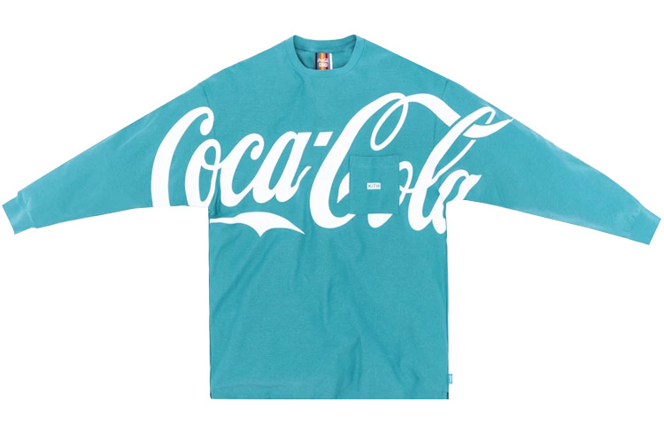 KITH x Coca-Cola Blue Unisex Loose Fit Pullover Long Sleeve Tee KH3541-106
