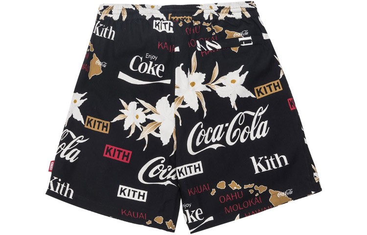 KITH x Coca-Cola Hardaway All-Over Print Unisex Shorts in Black KH-008