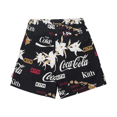 KITH Coca-Cola Hardaway All-Over Print Unisex Shorts in Black KH-008