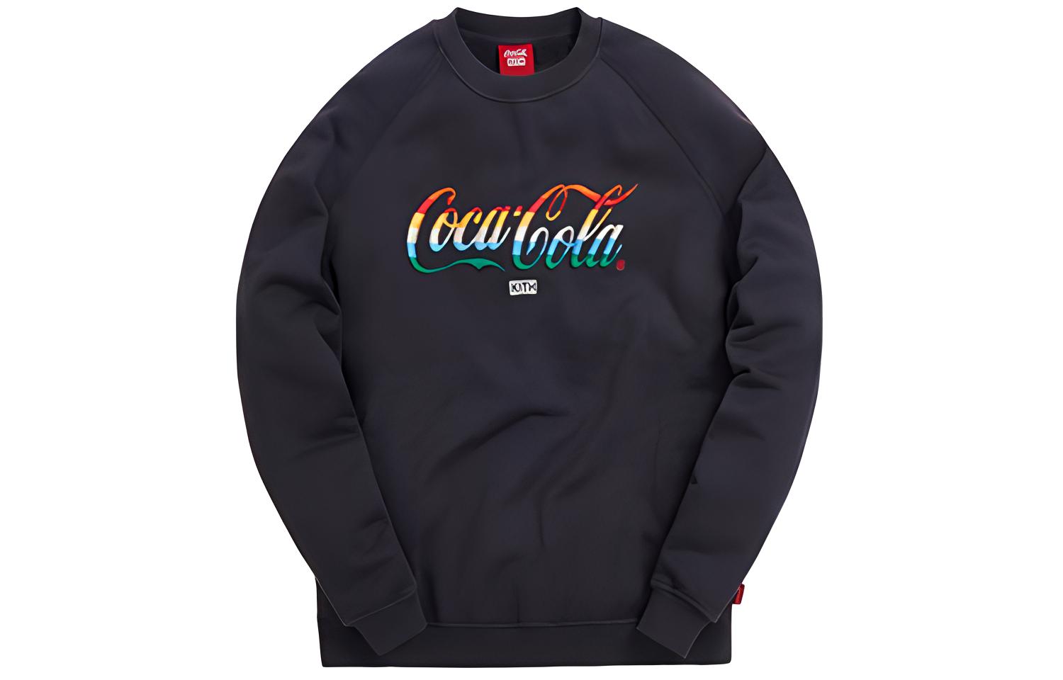 KITH Coca-Cola Unisex Black Hoodie with Rainbow Logo Embroidery KH2525-100