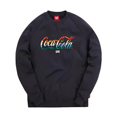 KITH Coca-Cola Unisex Black Hoodie with Rainbow Logo Embroidery KH2525-100