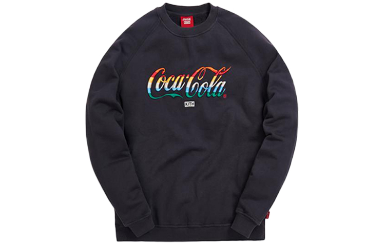 KITH Coca-Cola Unisex Black Hoodie with Rainbow Logo Embroidery KH2525-100 圖 2