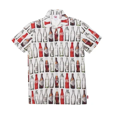 KITH Coca-Cola Unisex Camp Collar Shirt White - Coca-Cola Print Edition KH3539-101
