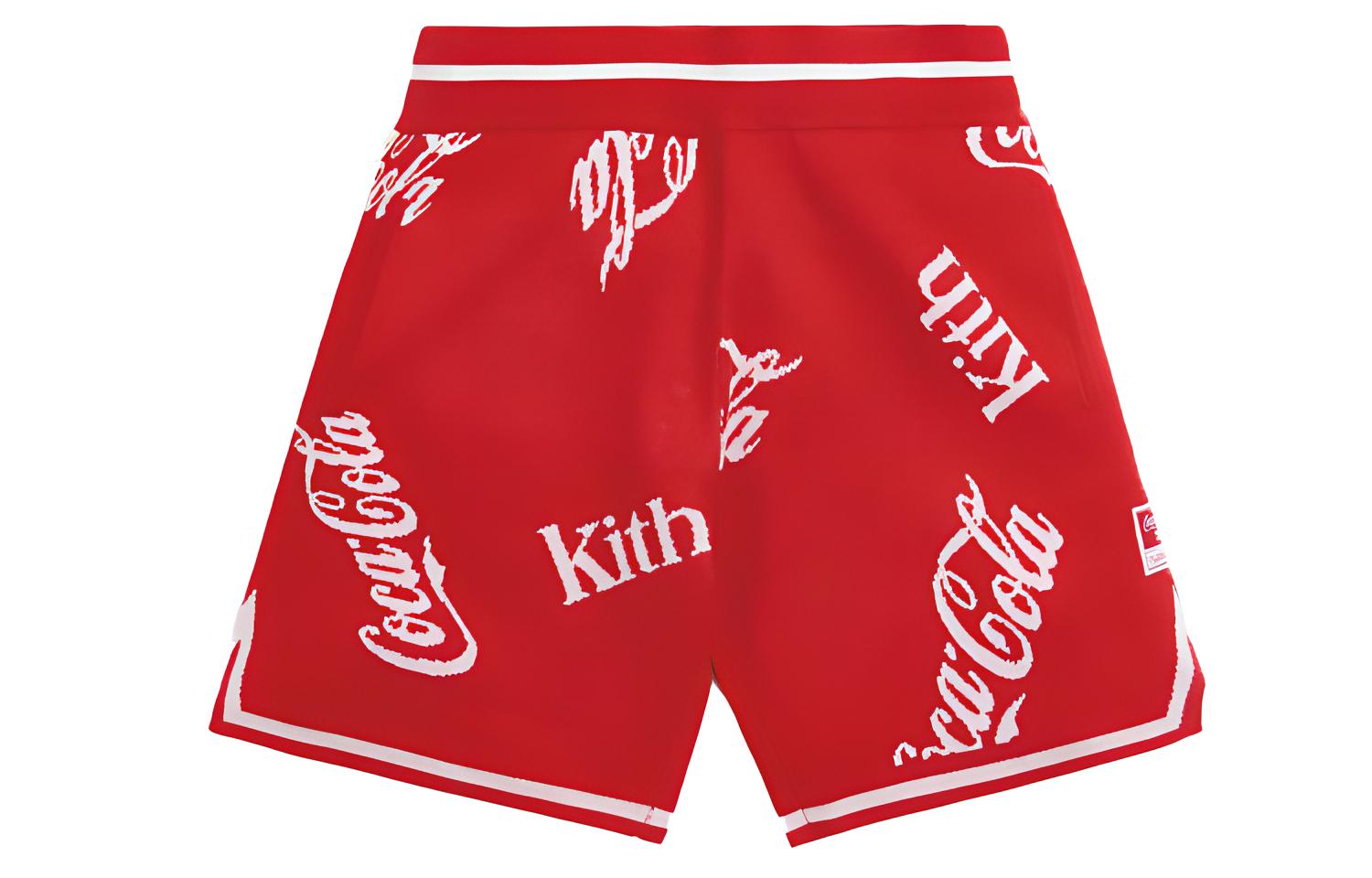 KITH x Coca-Cola Unisex Red Logo Jacquard Shorts MNSHORKM19025-CREA
