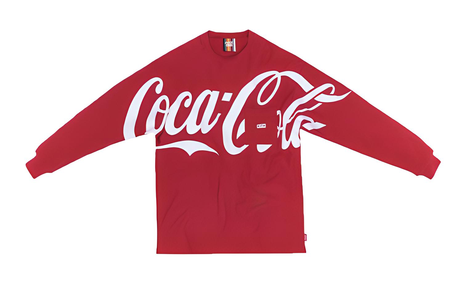 KITH x Coca-Cola Unisex Red Loose Fit Dopamine Long Sleeve Tee KH3541-110