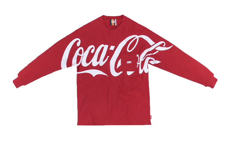 Order KITH x Coca-Cola 男女同款紅色寬鬆配色多巴胺長袖T恤 KH3541-110