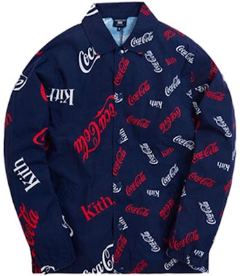 KITH x Coca-Cola x Mitchell & Ness Navy Letter Print Long Sleeve Shirt Unisex MNBFJKKM19024-BLUE Buy KITH x Coca-Cola x Mitchell & Ness Navy Letter Print Long Sleeve Shirt Unisex MNBFJKKM19024-BLUE