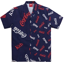 KITH x Coca Cola Blue Logo Print Camp Shirt Unisex Limited Edition KH3848-102 KITH x Coca Cola Blue Logo Print Camp Shirt Unisex Limited Edition KH3848-102