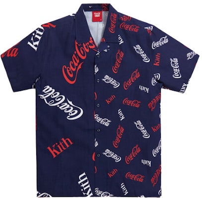 KITH x 可口可乐蓝色标志印花露营衬衫 男女同款限量款 KH3848-102 Buy KITH x 可口可乐蓝色标志印花露营衬衫 男女同款限量款 KH3848-102