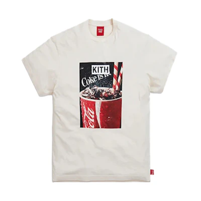 KITH Coca Cola Unisex Vintage Graphic Tee in Ivory KH3874-104