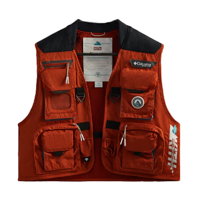 KITH Columbia Henrys Fork V Outdoor Utility Vest Red Mens Casual Wear. XM8540-838