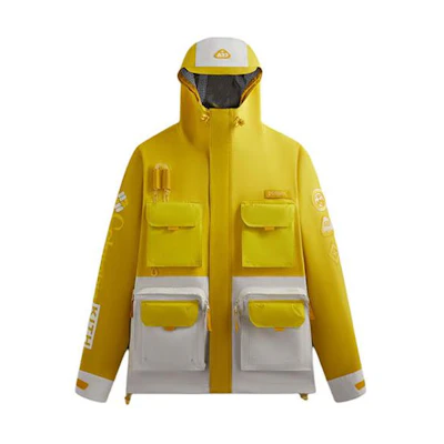 KITH Columbia SS24 Color-Block Outdoor Multi-Pocket Jacket Unisex White/Yellow 2103971-704
