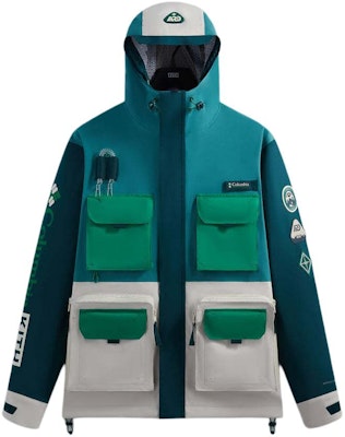 KITH x Columbia SS24 Colorblock Multi-Pocket Hooded Jacket Waterfall Blue. 2103971-340 Buy KITH x Columbia SS24 Colorblock Multi-Pocket Hooded Jacket Waterfall Blue. 2103971-340