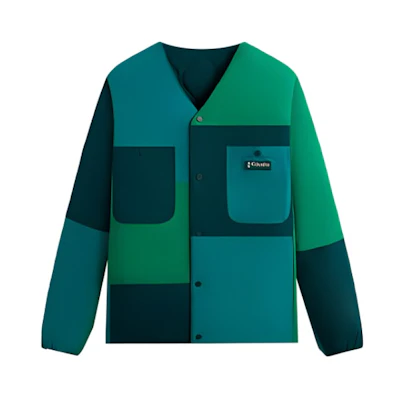 KITH Columbia SS24 Colorblock V-Neck Long Sleeve Jacket Unisex Green 2103981-340