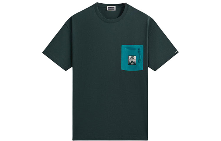 KITH x Columbia SS24 Green Graphic Logo Crewneck  T-Shirt KHM032000-302